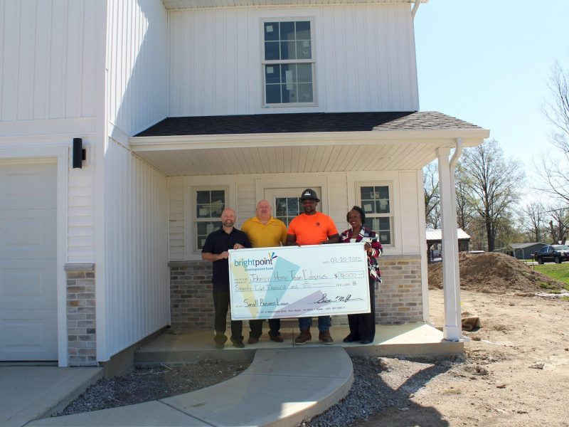 Brandon Johnson receiving a small business loan from Brightpoint, via the Legacy Fund.