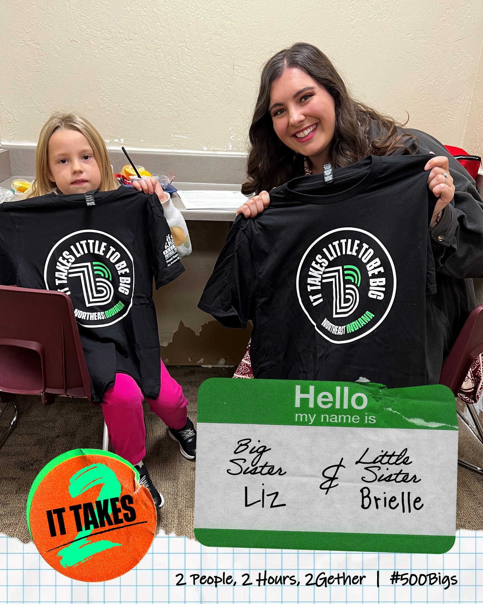 Big Sister Liz and Little Sister Brielle, who often meet for lunch and play with dolls.