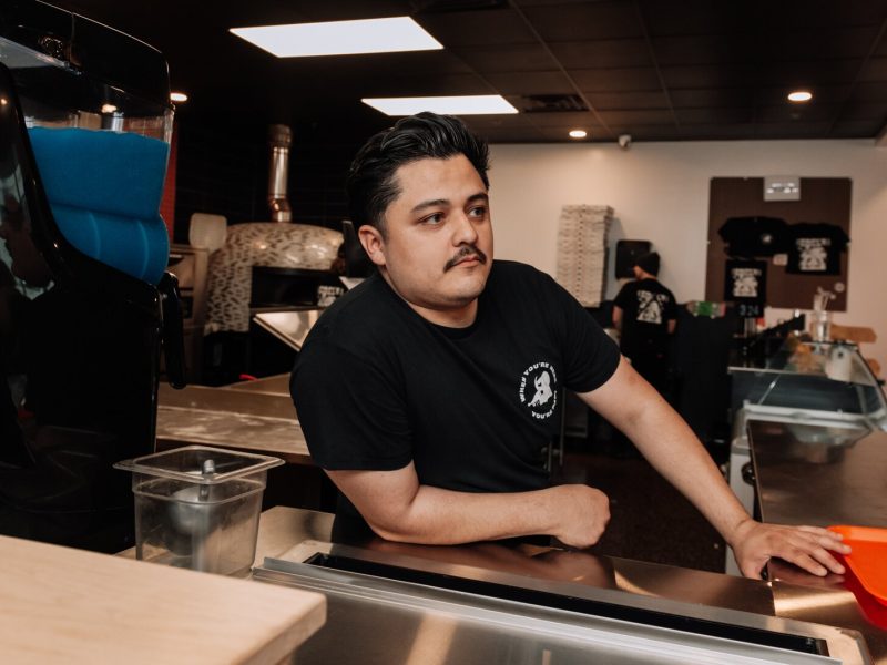 Co-owner of Papi's Pizza Johnny Perez during the Creator Space 1 Year Bash at Papi's Pizza on The Landing in Fort Wayne, IN.