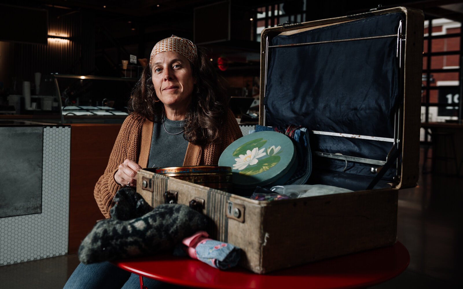 Megan Burton, owner of K1nd Goods, stared Monday Mendings.