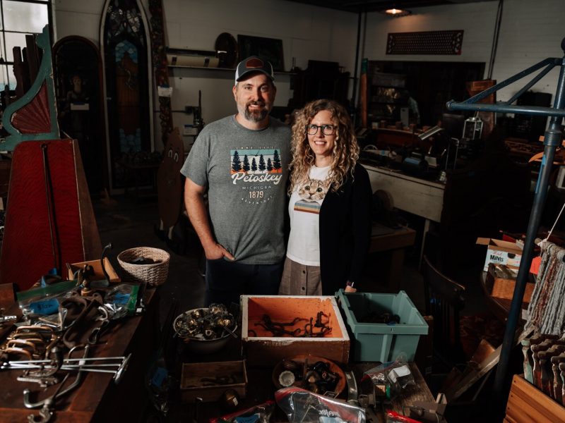 Owners Chuck and Lyndsey Springer at their shop, Reclaimed Fort Wayne, 1514 St. Joseph Blvd. Fort Wayne, IN.