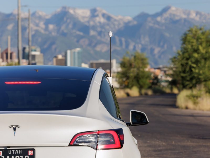 A heat sensor from CAPA Strategies attached to a car in Utah.