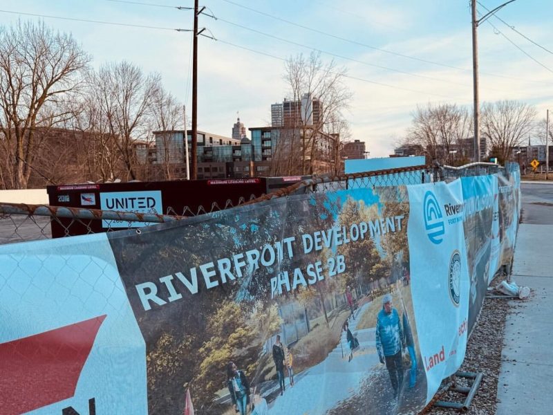 Construction on the north side of the riverfront in Downtown Fort Wayne continues.