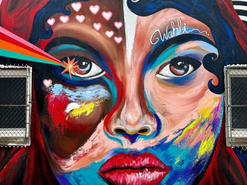 Mural by America Carrillo on the Wells Street Corridor.