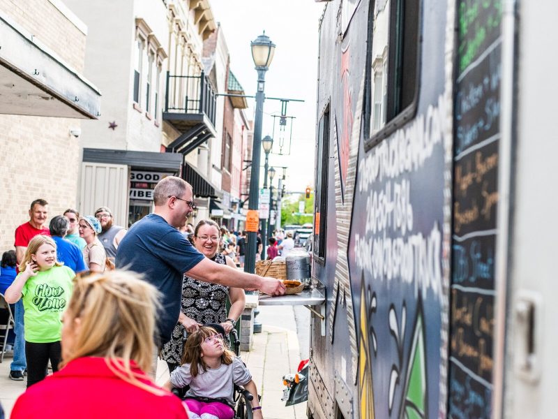 Customers pick up their order from JB's "Cuisine Machine."