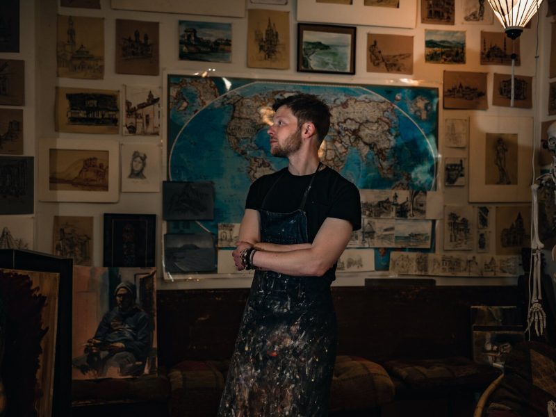 Artist Peter Lupkin in his studio.