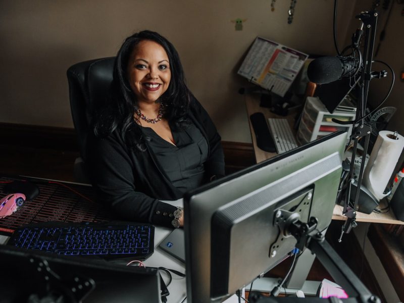 Adia Lewis, Founder and Owner of ALL Business Management Consulting, works from her home in Fort Wayne.