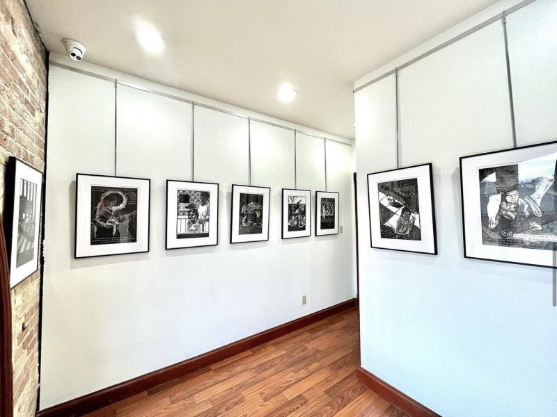 Lupke Gallery exhibit of Linocuts by Ramiro Rodriguez, an artist from South Bend.