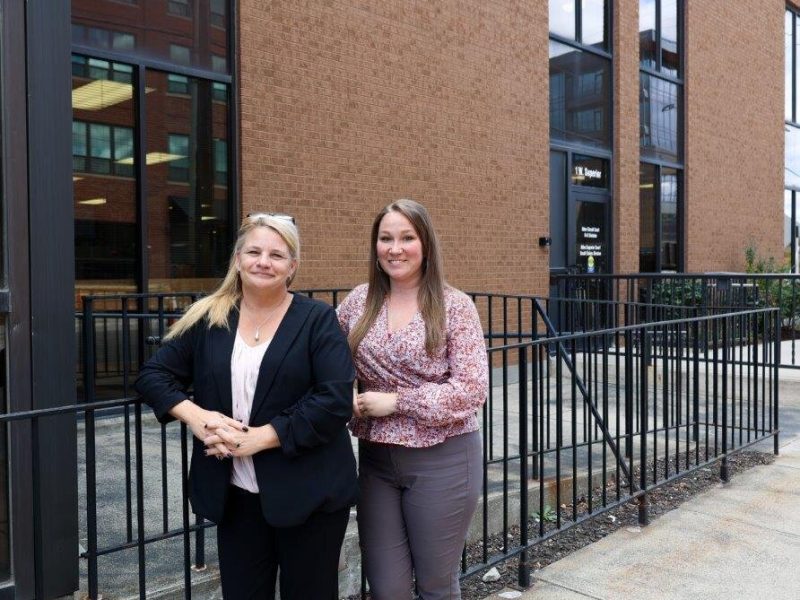 Alisha Gil, left and Shirley Rork work for the Just Neighbors Interfaith Homeless Network’s Eviction Intervention Program to help tenants and landlords avoid evictions.