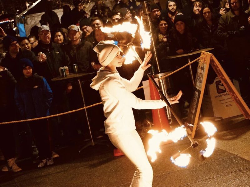 Entertainment at Weather the Fort 2023 included live music, beer tapping, ice sculpting, fire dancers, and more.