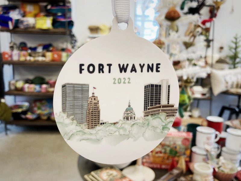 Holiday ornaments at the Find by local artist VimmAnnVigor.