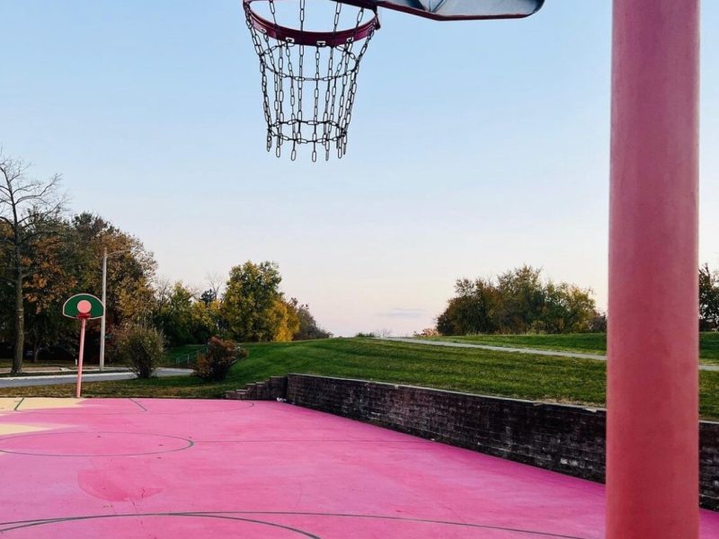 The basketball court at Carl O’Neal Memorial Park.