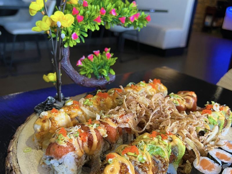 I order three of some of their most popular rolls, from left to right, the samurai, the scallop lover, and the playboy.