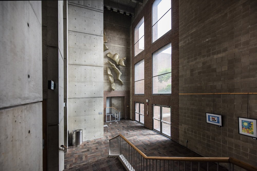 The art center's lobby plays a different role than its auditorium.