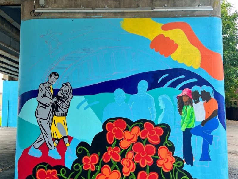 The Unity Mural is a celebration of Fort Wayne's diverse community, located between Promenade Park and The Landing.
