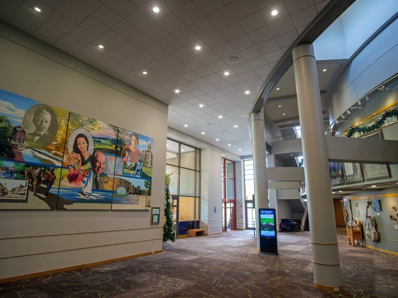 The main lobby of the Honeywell Center in Downtown Wabash.