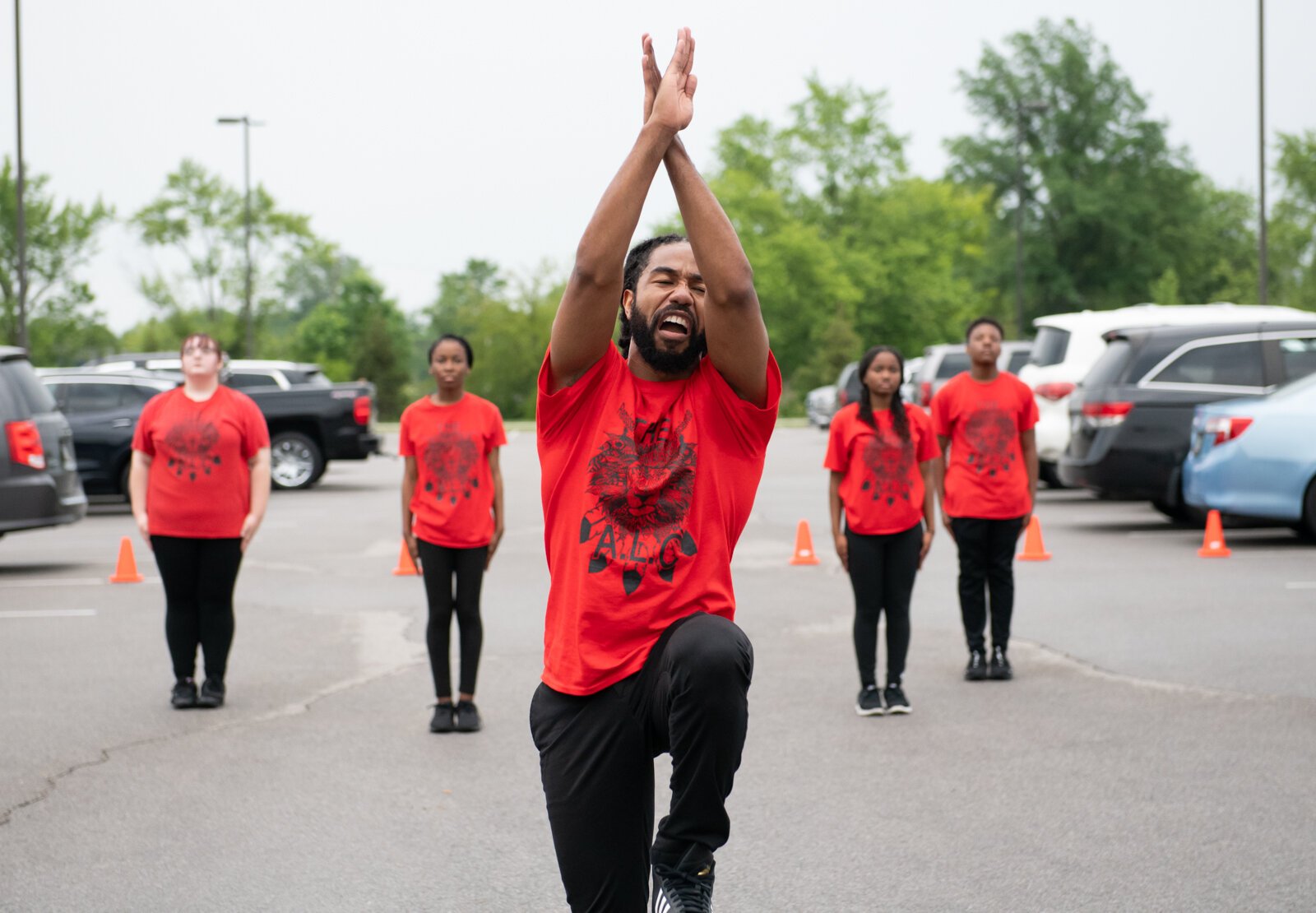 Adrian Curry with the Art Leadership Center leads his students in a performance during the Taste of Culture event at The Impact Center at New Covenant Worship Center during the Juneteenth Macknificent Freedom Fest on June 13, 2022.