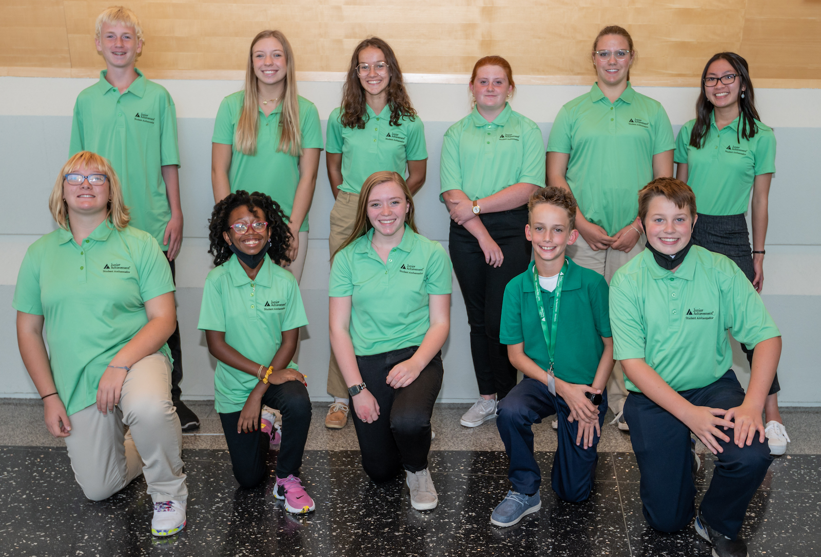 Margaret Wheeler, back row and third from the left, is a member of the Student Board for Junior Achievement of Northeast Indiana (JANI). On the back row to the far right is her fellow board member, Madeline Phuong.