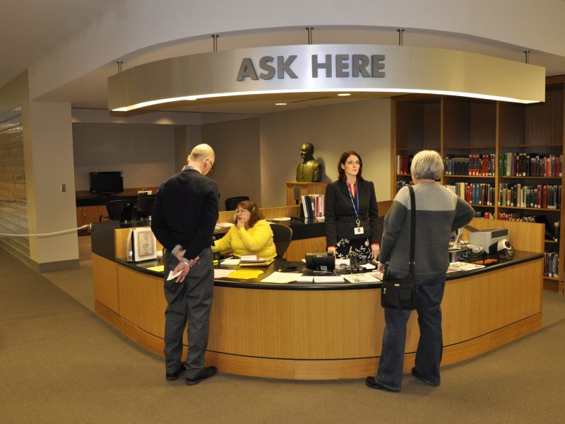 The Genealogy Center is staffed with librarians ready to help you in your search.