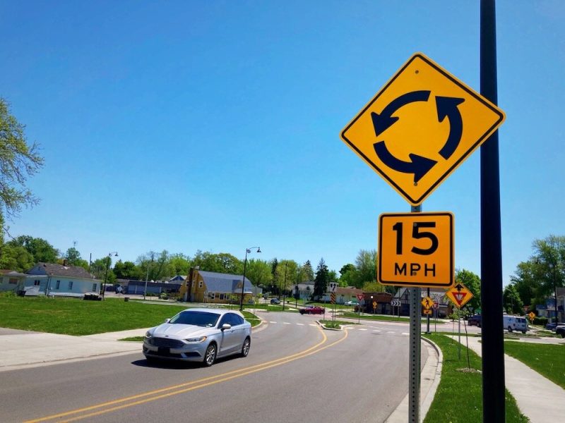 The former “Five Points” intersection has become a roundabout, providing for improved traffic flow, increased safety, and likely leading to lower annual costs.