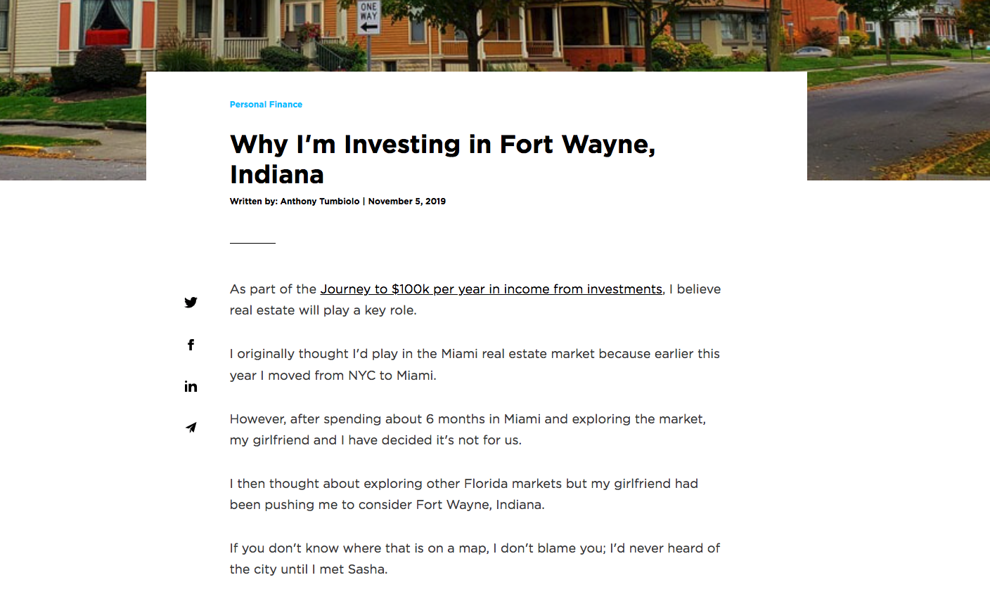 A screenshot of a post by Anthony Tumbiolo of Polpo Group Real Estate.