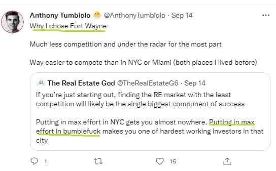 A screenshot of a post by Anthony Tumbiolo of Polpo Group Real Estate.
