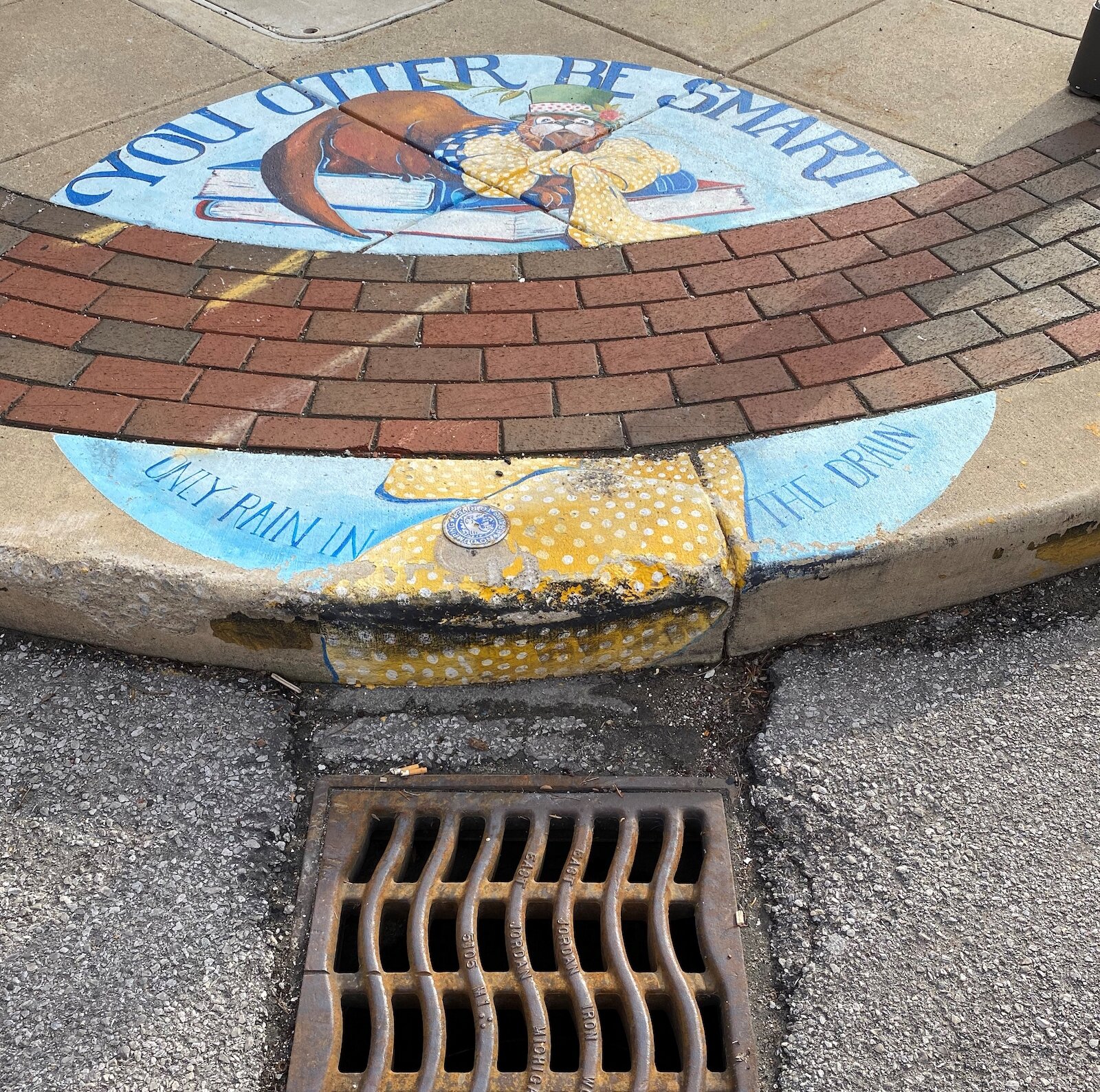 Clean Drains Fort Wayne: Be River SmART is a collaboration between Friends of the Rivers and City Utilities, covering Downtown area storm drains with mural art.