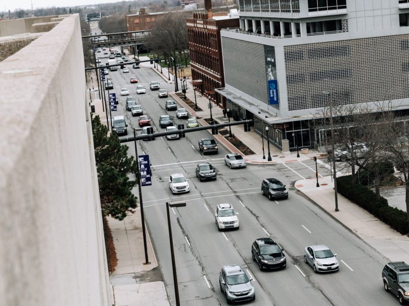 Clinton St. from the top of the Town Center parking garage at the corner of Clinton and E. Wayne St.