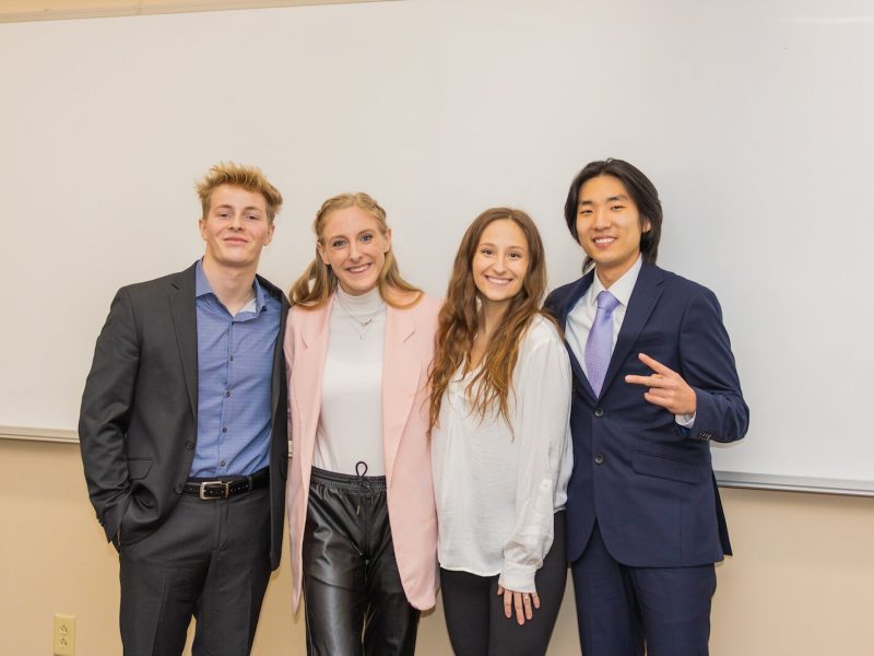 Grace College student entrepreneurs from left are Tommy Meier, Mackenzie DeLong, Kaley Dawson, and Noah Jeong.