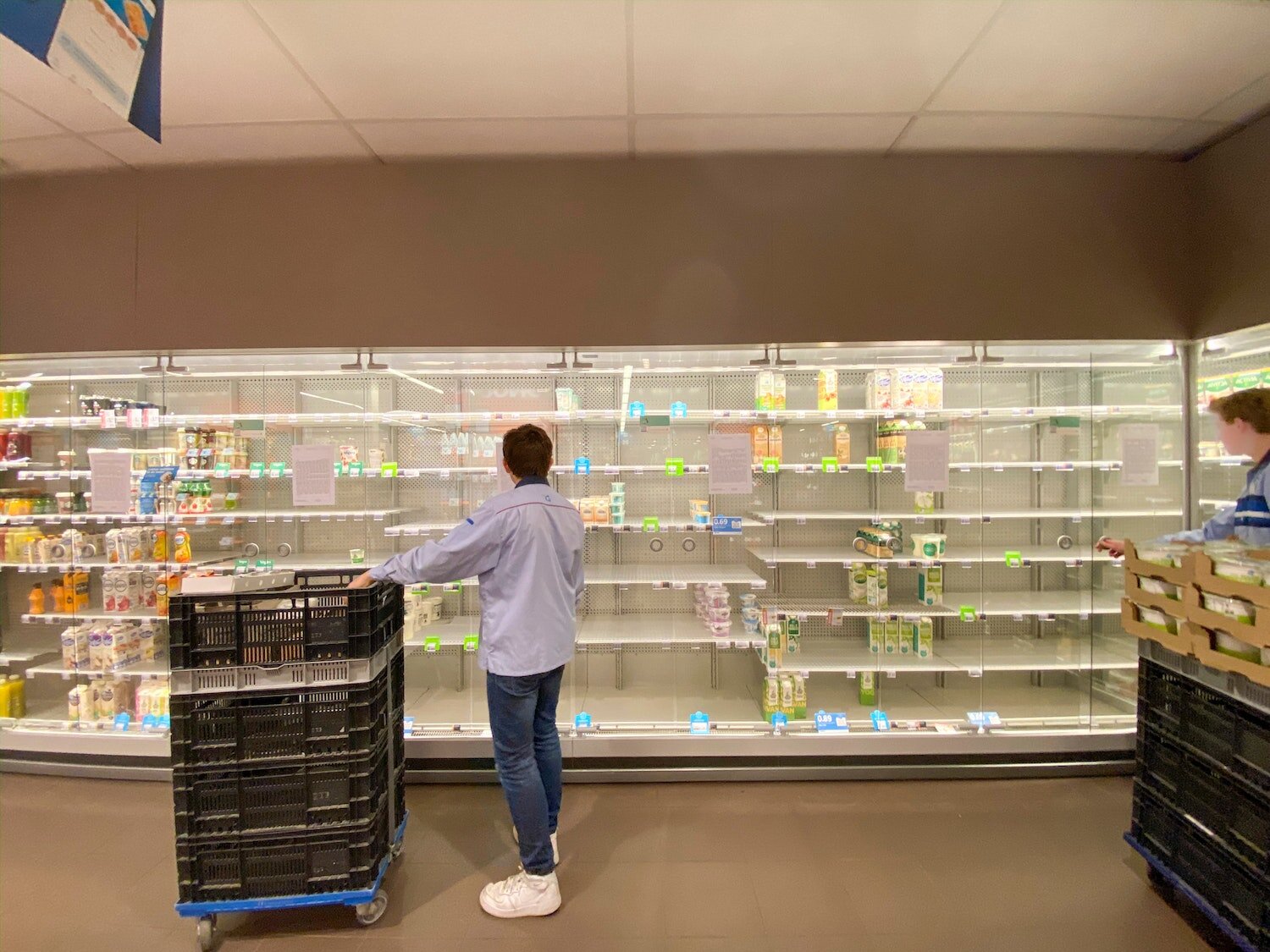 COVID-19 cleared the shelves at grocery stores across the U.S. as residents stockpiled food.