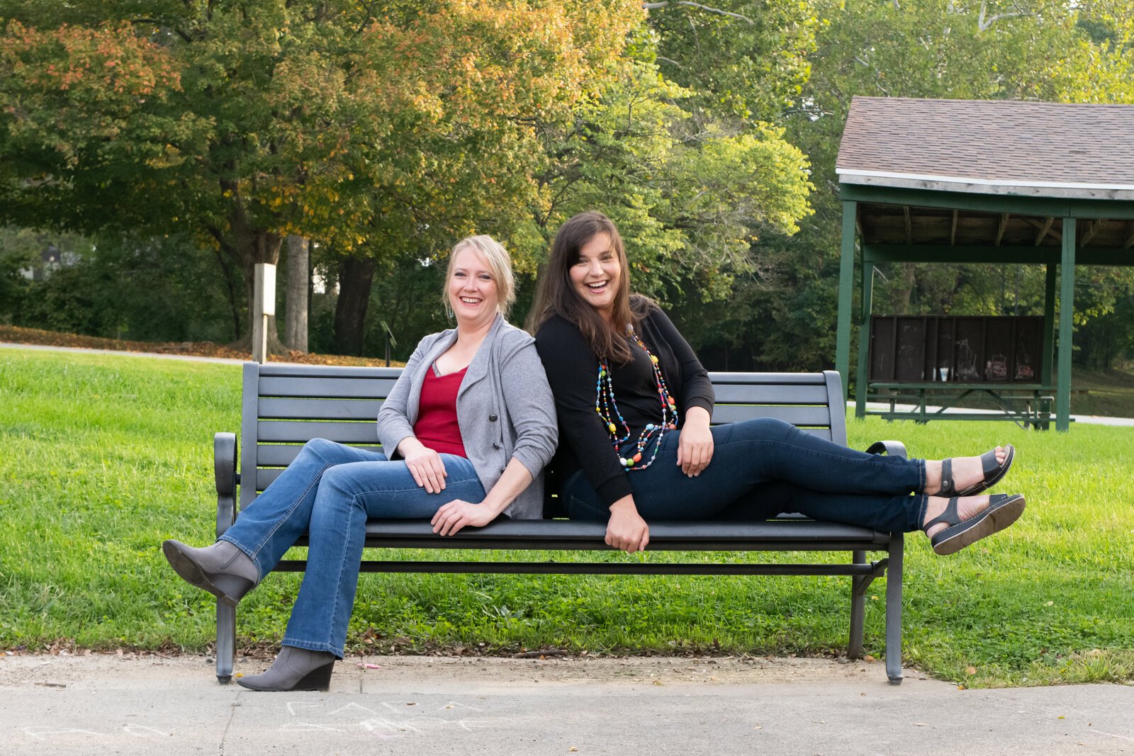 Chasity Bickel, left, and JoHannah Greene, owners of Blonde & Brunette CC Plant Based Cuisine at Memorial Park in Huntington, IN.