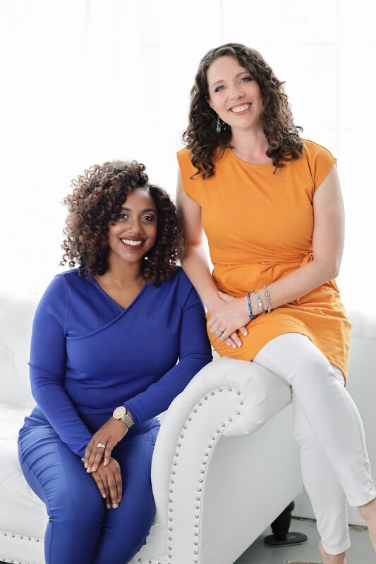 Britney Breidenstein, left, and Michelle White, right, of the LinkedIn consulting company, upLinked.