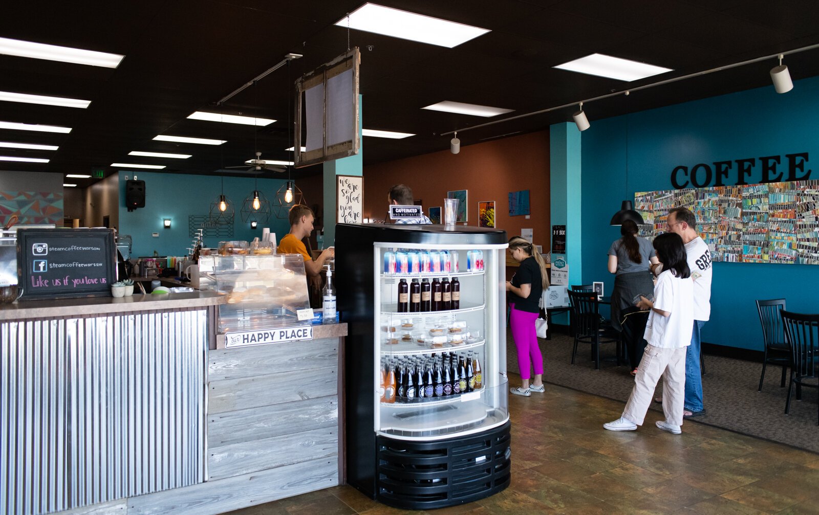 Wire & Steam coffee shop at 2858 Frontage in Warsaw, IN.