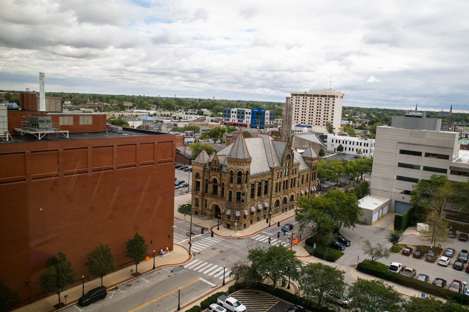 View of the city of Fort Wayne from the windows on the 9th floor of 200 E. Main St.