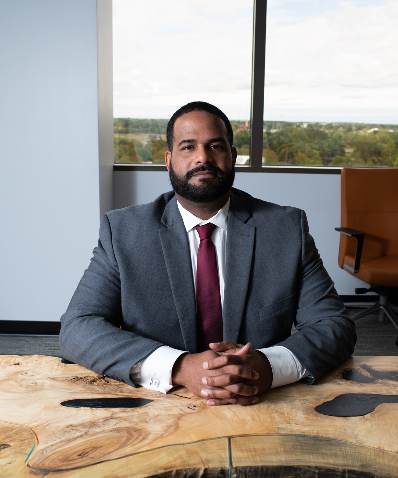 Edmond C. O'Neal III, President/CEO of NE IN Works on the 9th floor of 200 E. Main St.