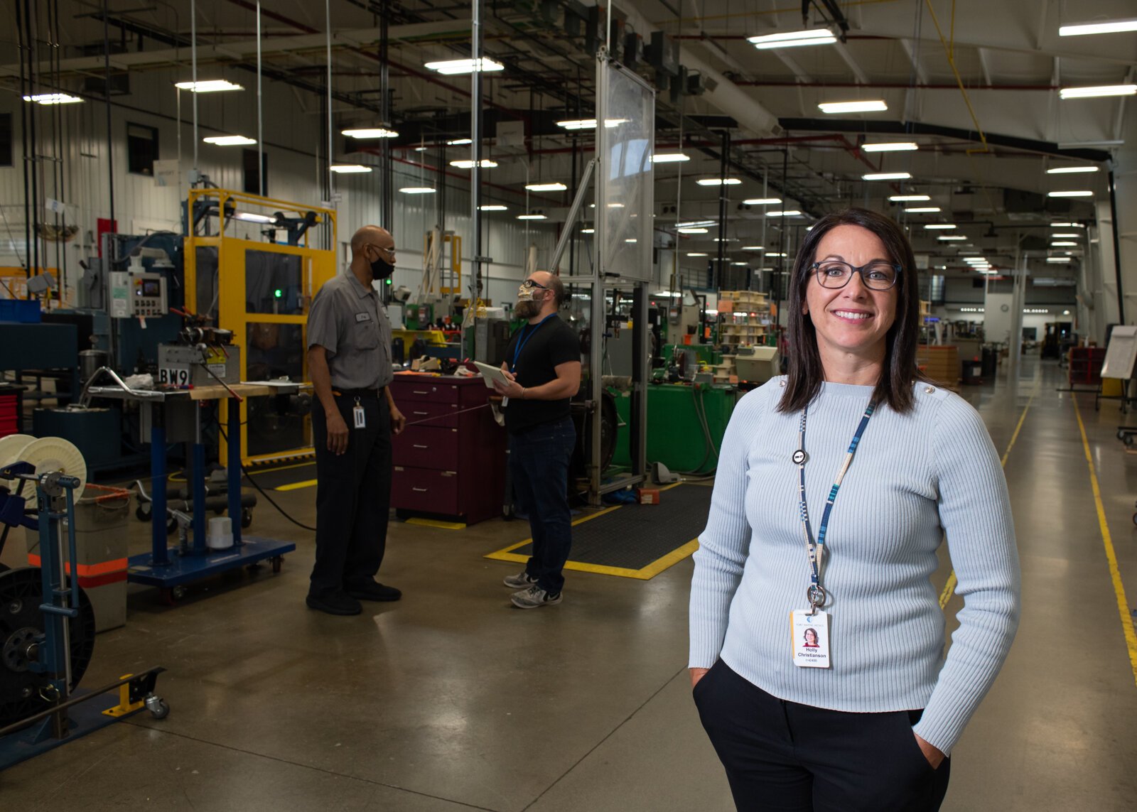 Holly Christianson, Human Resources Manager of Fort Wayne Metals on location on Ardmore Ave.