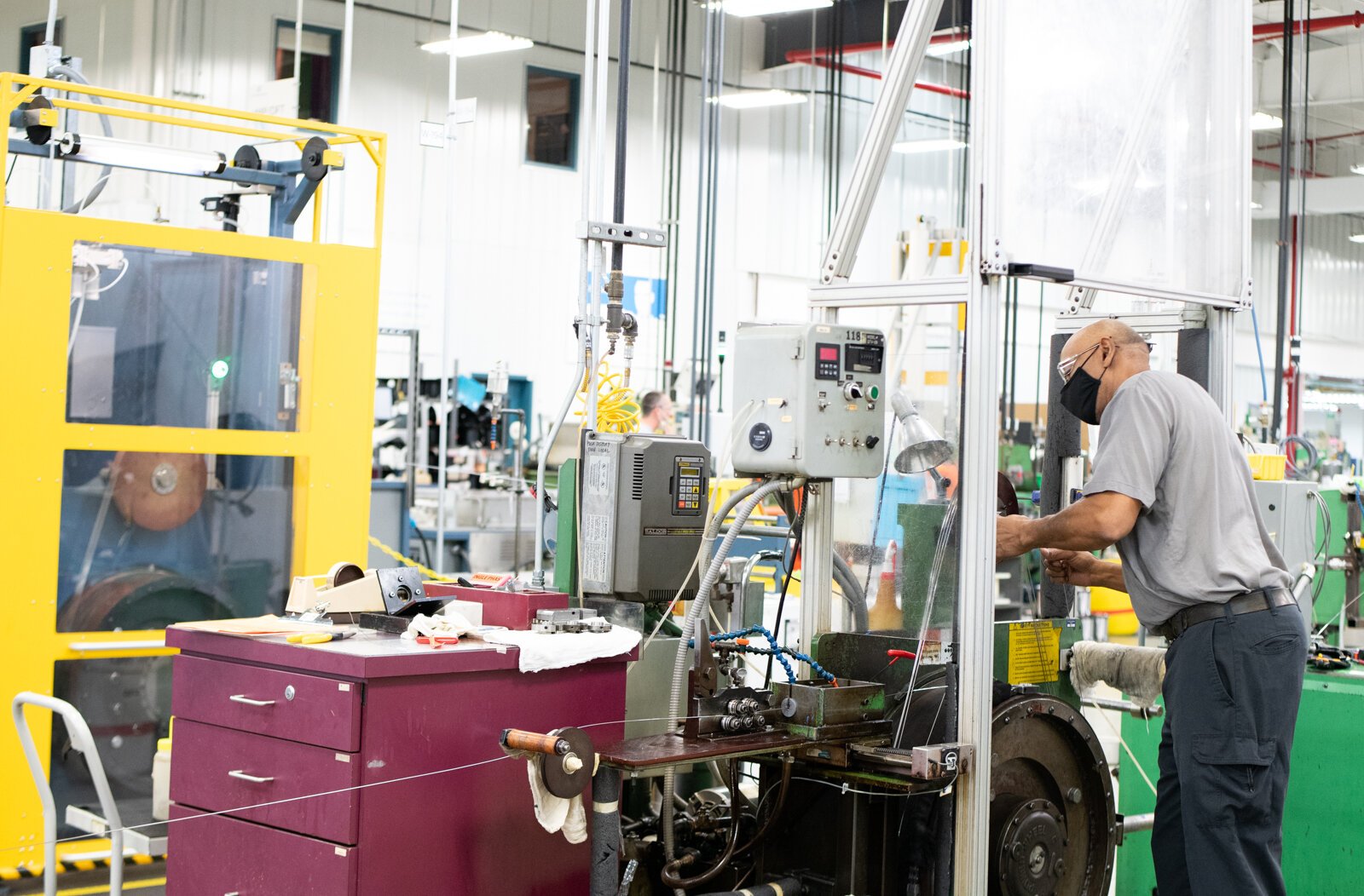 Employee Fred Billingsley, Wiredrawer, works during his shift at Fort Wayne Metals on Ardmore Ave. on September 27, 2021. Billingsley has worked for the company for 11 years.