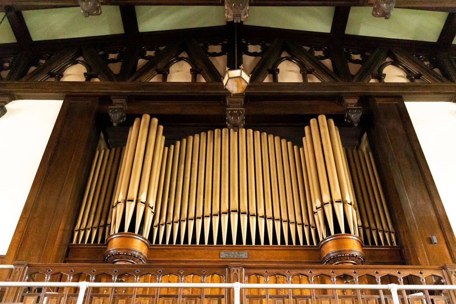 The 1,100-pipe organ at Freemasons Hall.