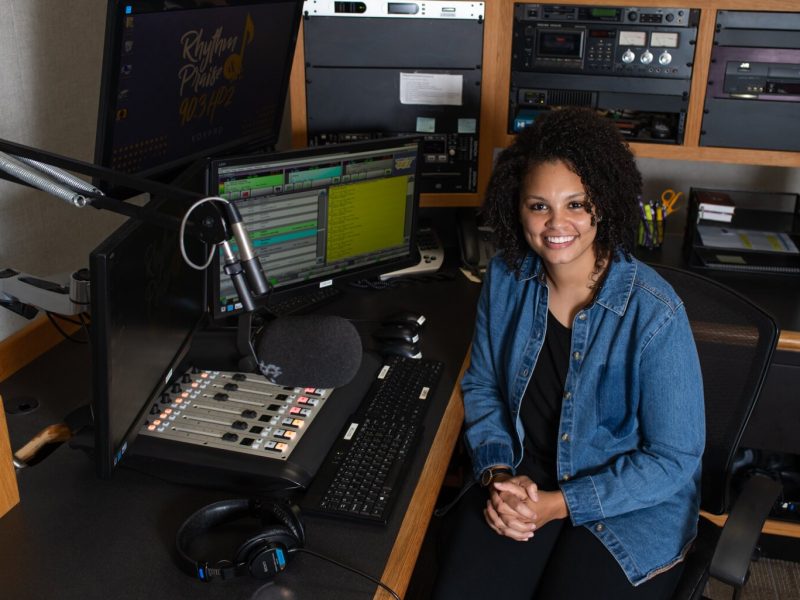 Monique Moss, Program Director/On-Air Personality at Rhythm & Praise 90.3 HD2, works at the station at 1115 W. Rudisill Blvd.