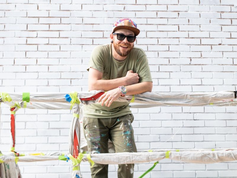 World-famous muralist Arlin Graff begins his mural on the Shindigz building at 919 South Harrison St. in Downtown Fort Wayne.