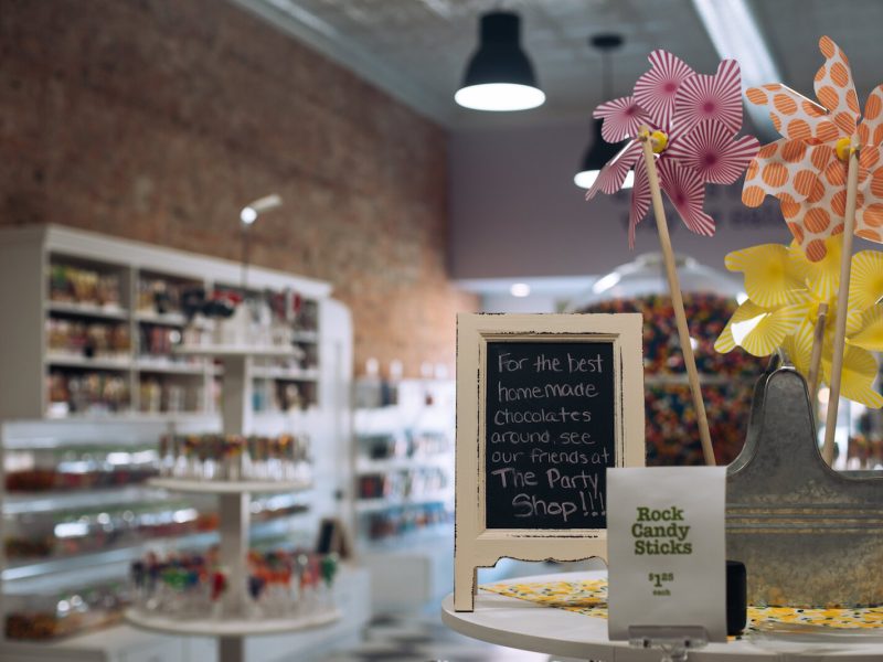 Homemade chocolate turtles, freshly popped caramel corn, and creamy milkshakes are just a few of the delicious options to choose from at the Party Shop.