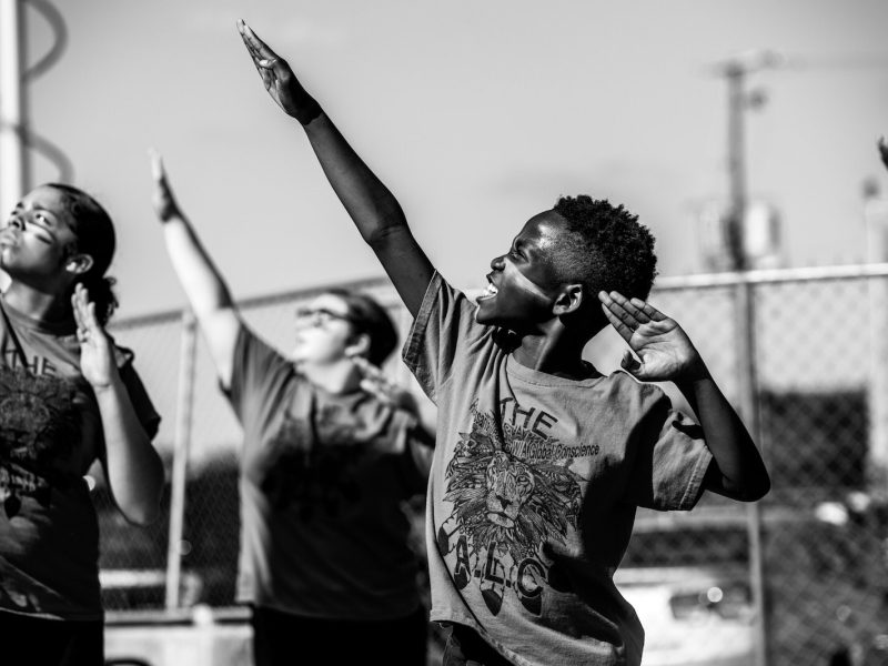 Members of the Art Leadership Center perform at the 2019 Grand Opening of Promenade Park in downtown Fort Wayne.