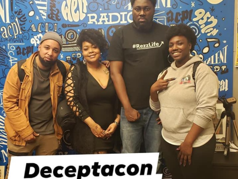 Mylisa Kelly (center) and Cicelle Beemon (right) of Bring Black Up at WELT 95.7 radio.