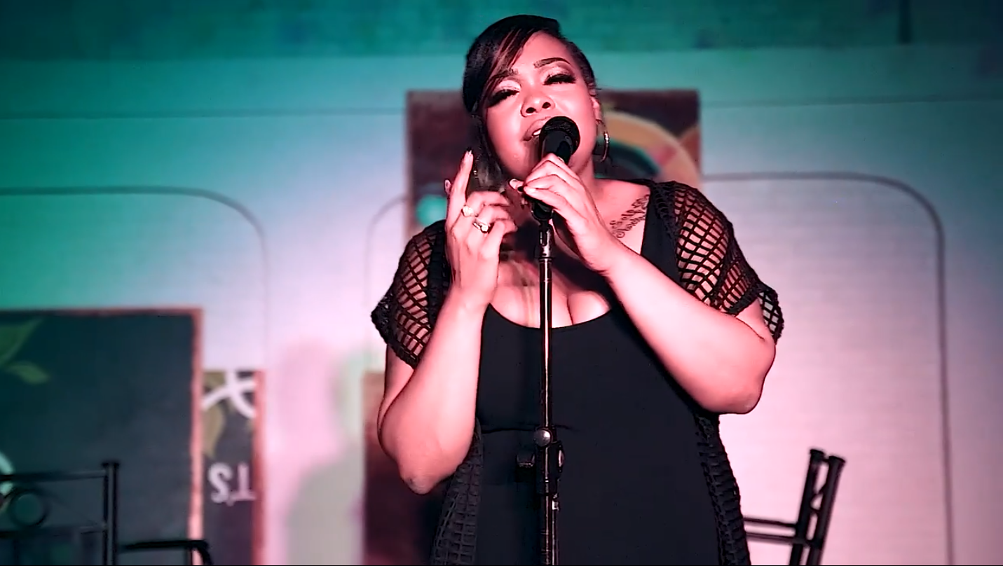 Mylisa Kelly, the Real MK, performs "Pray for My City" at Wunderkammer Company in Fort Wayne.