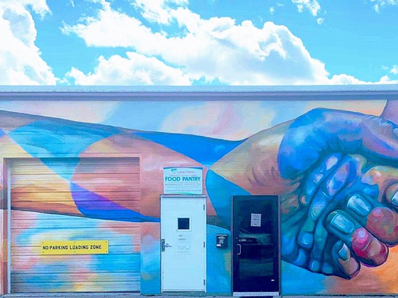 The “Love has no barriers” mural in downtown Auburn on Fifth Street, between Jackson and Main Street.