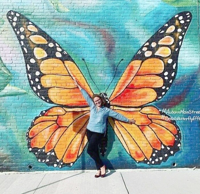 Lifelong DeKalb County resident Natalie DeWitt in downtown Auburn.