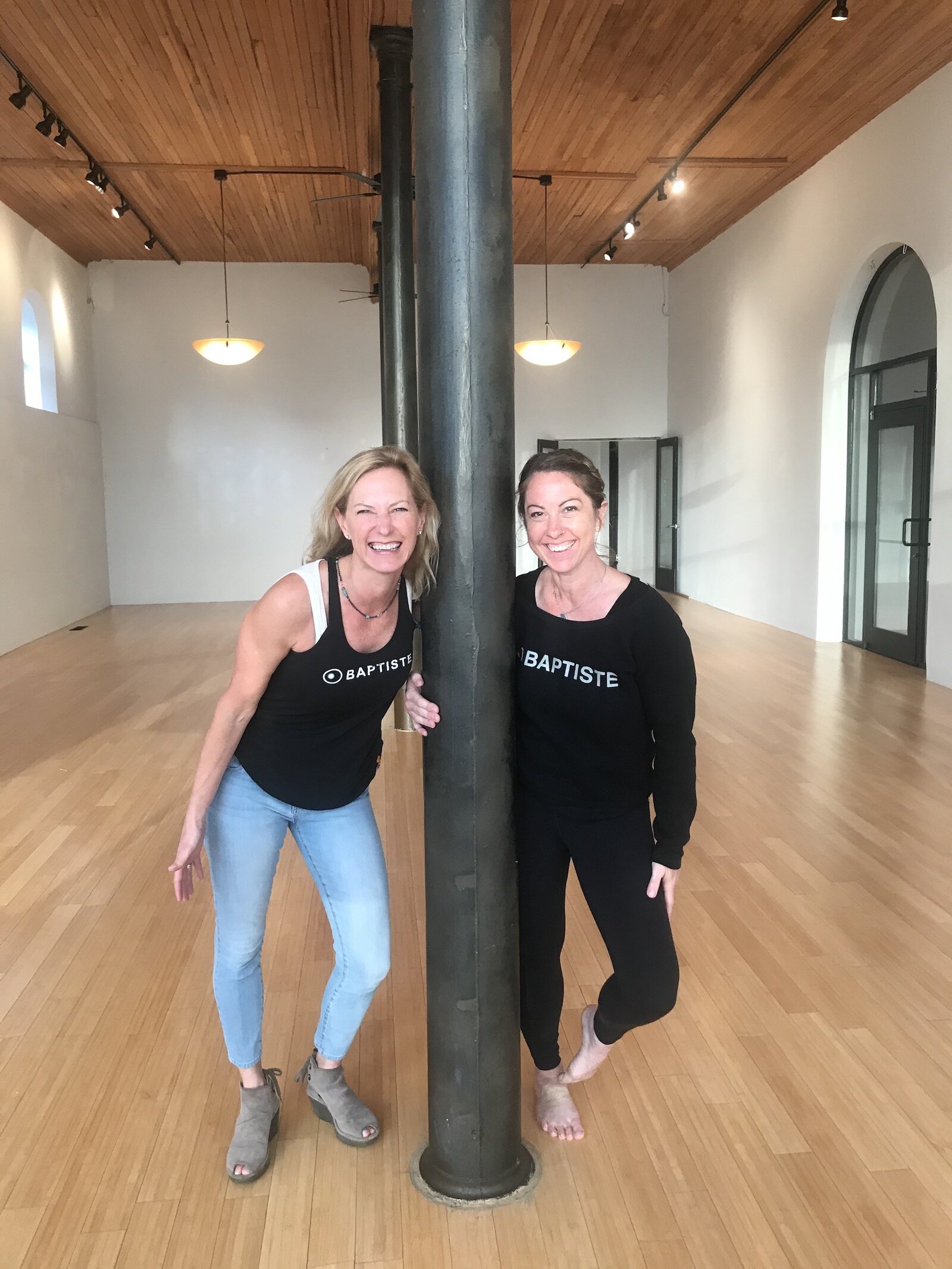 Leslie Williams and Sarah Evans are the owners of Baptiste Power Yoga Fort Wayne.