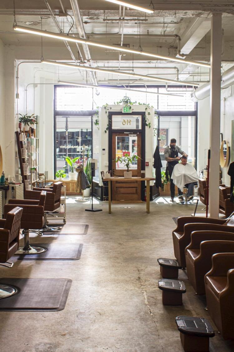 The space at jeffrey.benjamin.hair has a modern, industrial vibe.