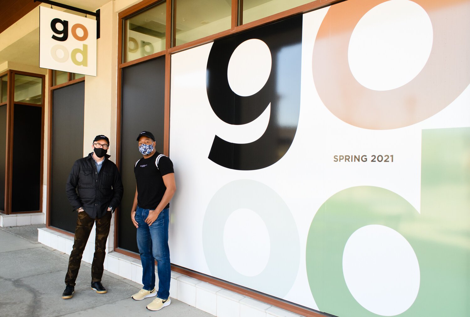 Harry Cunningham of Vera Bradley, left, and Joshua Raines of STAR 88.3, right, are on the leadership team behind goodMRKT.