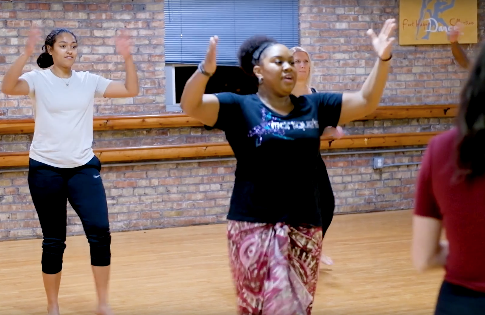 Artist Kenyetta Abdul-Azeez, center, teaches a class on African Dance.